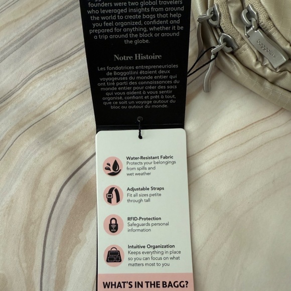 NEW! Baggallini On the Go Waist Belt Pack Tan "Chalk Gloss" Ripstop $70 - Picture 11 of 15